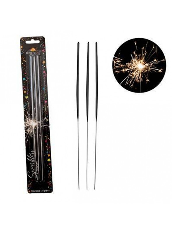 Vela de Aniversário Sparklers Faísca Estrelinha 25cm Casamento 3 Unidades