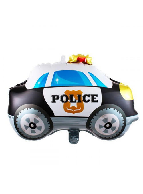 Balão Metalizado Carro de Policia 50 x 48cm Flutua com Gás Hélio