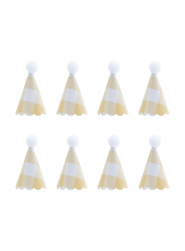 Mini Chapeuzinho Xadrez Aveia para Doces e Decoração 4,5cm 8 Unidades