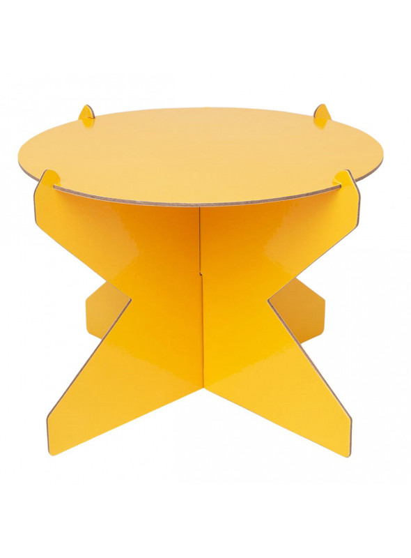 Boleira Desmontável Reutilizável Redonda Amarelo Quindim 26cm Mesa Festa