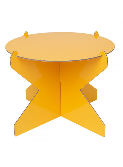 Boleira Desmontável Reutilizável Redonda Amarelo Quindim 20cm Mesa Festa