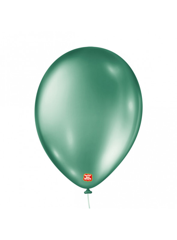 Balão de Látex Verde Metallic 9 Polegadas 23cm São Roque 25 Unidades