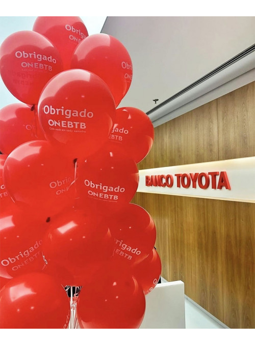 Balão de Látex Personalizado com Logomarca e Escrita 1 Face 1 Cor 100 Unidades