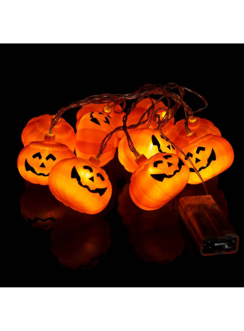 Cordão de Led Luminoso Abóbora Decoração Halloween 1,80 Metros