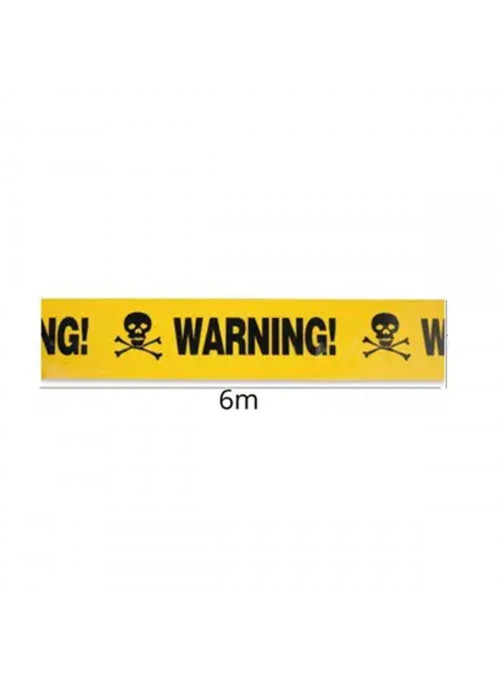 Faixa Decorativa Halloween Warning Perigo Cena do Crime 6 Metros