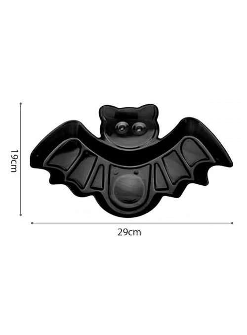 Bandeja Decorativa Morcego Preto Halloween 29x19cm Dia das Bruxas