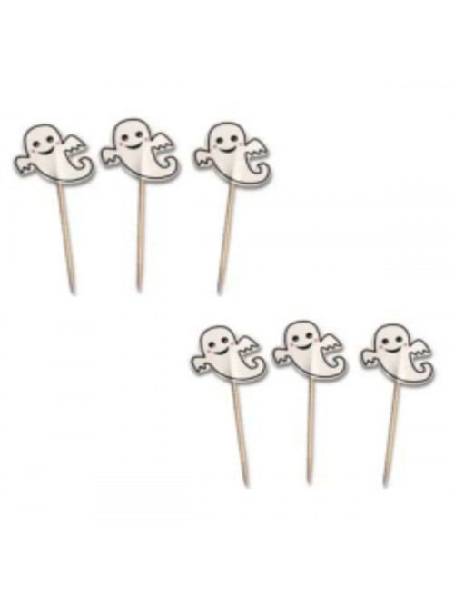 Toppers Palitos Decorativos Halloween Fantasma 12 Unidades Bam Festas