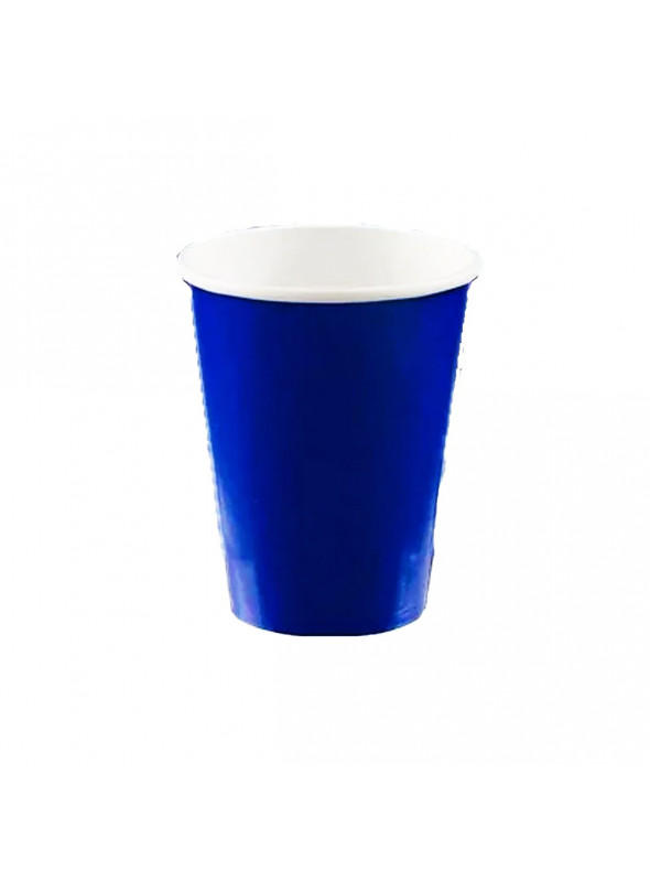 Copo de Papel Azul Metalizado 250ml 8 Unidades Descartáveis de Festa