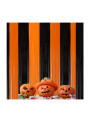 Cortina Metalizada Laranja e Preto 100 x 200cm Decoração Halloween Decoração Dia das Bruxas