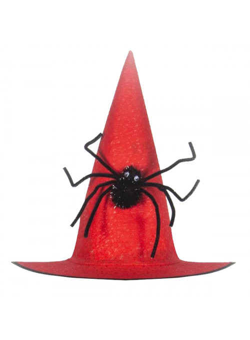 Chapéu de Bruxa Halloween com Aranha Fantasia Dia das Bruxas