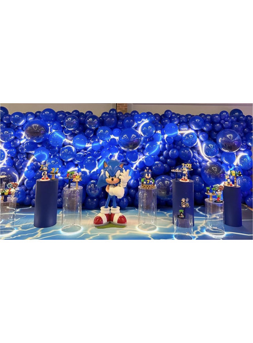 Decoração Completa Festa Sonic com Painel de Balões com Led 7 Metros