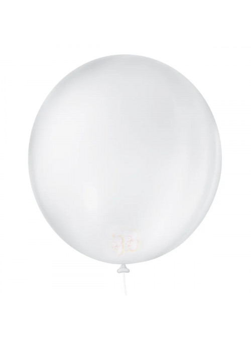 Balão de Látex Redondo Branco Polar 9 Polegadas 23cm 50 Unidades São Roque