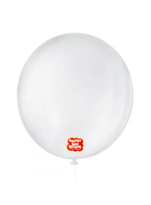 Balão de Látex Redondo Branco Polar 9 Polegadas 23cm 50 Unidades São Roque