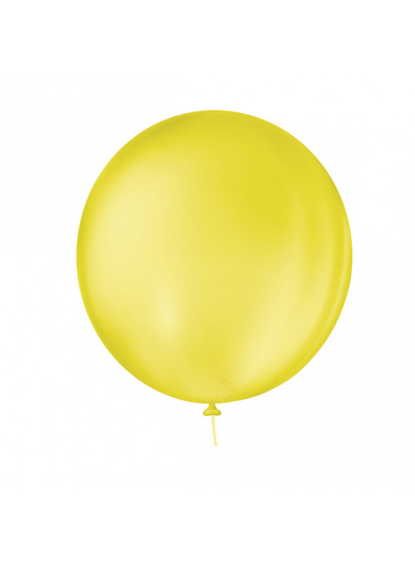 Balão de Látex Redondo Amarelo Citrino 9 Polegadas 23cm 50 Unidades São Roque