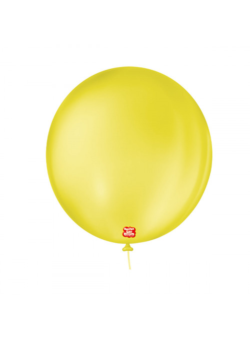 Balão de Látex Redondo Amarelo Citrino 9 Polegadas 23cm 50 Unidades São Roque