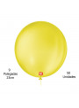 Balão de Látex Redondo Amarelo Citrino 9 Polegadas 23cm 50 Unidades São Roque