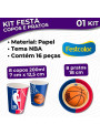 Prato e Copo de Papel Basquete NBA Kit 8 Pratos e 8 Copos